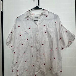 White Shirt with Red Stars
